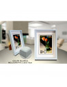 Tradineur - Portafotos, marco, soporte de sobremesa de pvc para fotografías, oficinas, negocios, decoración del hogar, blanco, 1