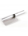 Tradineur - Recogemigas de acero inoxidable con mango contenedor 21,5 cm, recogedor de migas metálico plateado, accesorio de coc