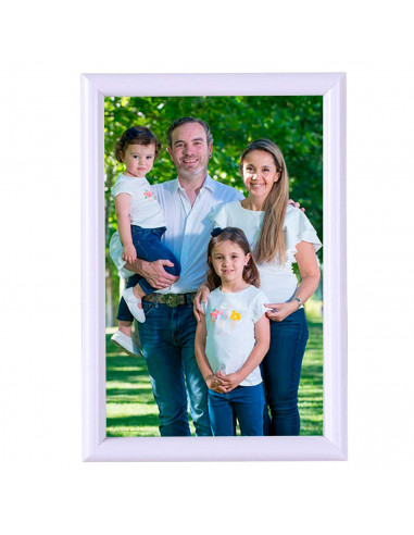 Tradineur - Portafotos, marco, soporte de sobremesa de pvc para fotografías, oficinas, negocios, decoración del hogar, blanco, 1