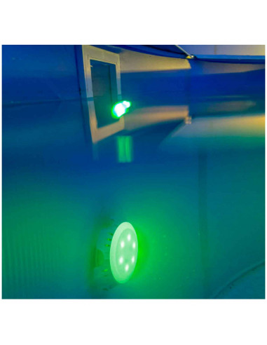 Tradineur - Lámpara led para piscina, luces multicolor, resistente al agua incluye adaptadores para válvulas. 10 x 16,5 x 16,5 c