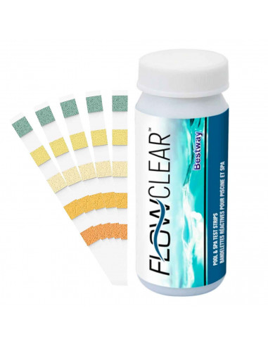 Tradineur - Kit de tiras reactivas para la piscina, hidromasaje, fácil sistema por colores, contiene 50 tiras reactivas, pruebas