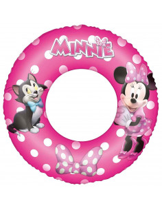 Tradineur - Flotador hinchable Minnie infantil, vinilo resistente, 56 cm diámetro. Para niños de 3 - 6 años.