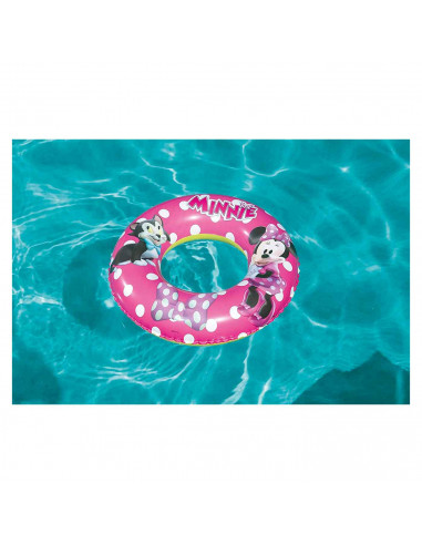 Tradineur - Flotador hinchable Minnie infantil, vinilo resistente, 56 cm diámetro. Para niños de 3 - 6 años.