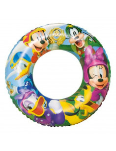 Tradineur - Flotador hinchable infantil 56 cm "Mickey and the roadster racers" multicolor para niños y niñas +3 años, válvula fá