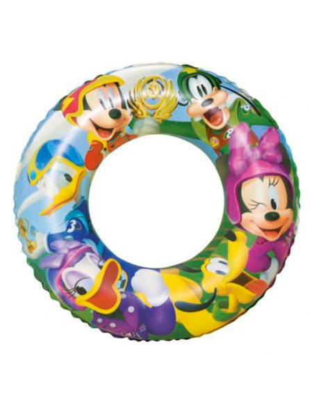 Tradineur - Flotador hinchable infantil 56 cm "Mickey and the roadster racers" multicolor para niños y niñas +3 años, válvula fá