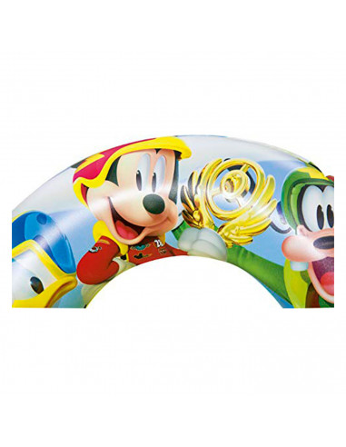 Tradineur - Flotador hinchable infantil 56 cm "Mickey and the roadster racers" multicolor para niños y niñas +3 años, válvula fá