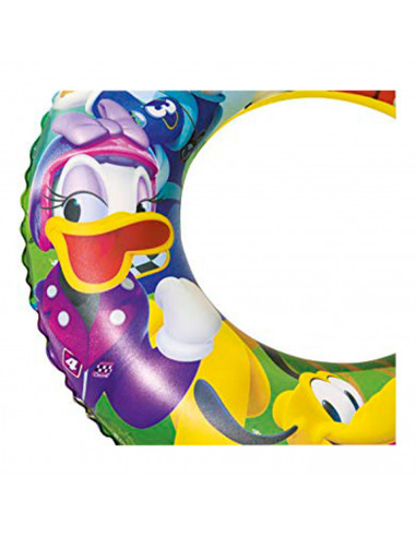 Tradineur - Flotador hinchable infantil 56 cm "Mickey and the roadster racers" multicolor para niños y niñas +3 años, válvula fá