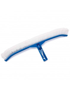 Tradineur - Cepillo limpia-piscinas curvo, PVC, compatible con mangos para limpiar piscinas, 45,7 cm anchura