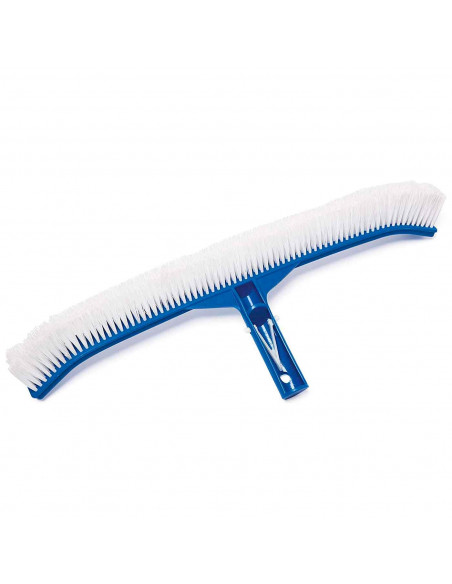 Tradineur - Cepillo limpia-piscinas curvo, PVC, compatible con mangos para limpiar piscinas, 45,7 cm anchura