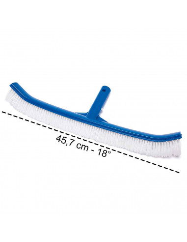 Tradineur - Cepillo limpia-piscinas curvo, PVC, compatible con mangos para limpiar piscinas, 45,7 cm anchura