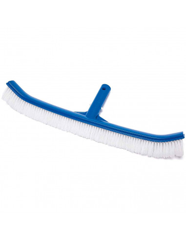 Tradineur - Cepillo limpia-piscinas curvo, PVC, compatible con mangos para limpiar piscinas, 45,7 cm anchura