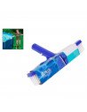 Tradineur - Cepillo limpia-piscinas recto, PVC, compatible con mangos para limpiar piscinas, 26 cm anchura.