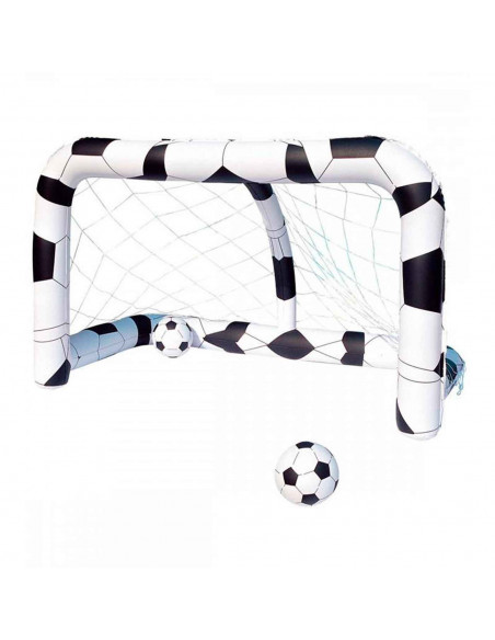 Tradineur - Portería de futbol hinchable, incluye: 2 pelotas de futbol, parche de reparación. 213 x 117 x 125 cm.