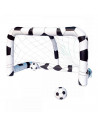 Tradineur - Portería de futbol hinchable, incluye: 2 pelotas de futbol, parche de reparación. 213 x 117 x 125 cm.