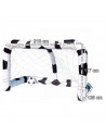 Tradineur - Portería de futbol hinchable, incluye: 2 pelotas de futbol, parche de reparación. 213 x 117 x 125 cm.