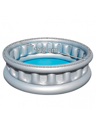 Tradineur - Piscina hinchable color gris, 512 litros de capacidad, incluye: parche de reparación. 43 x 152 cm (altura x diámetro
