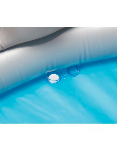 Tradineur - Piscina hinchable color gris, 512 litros de capacidad, incluye: parche de reparación. 43 x 152 cm (altura x diámetro