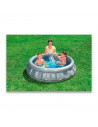 Tradineur - Piscina hinchable color gris, 512 litros de capacidad, incluye: parche de reparación. 43 x 152 cm (altura x diámetro