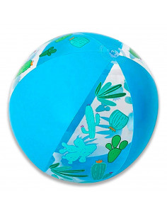 Tradineur - Pelota de playa hinchable con válvula de seguridad, vinilo, balón inflable de verano, Ø 51 cm, color aleatorio