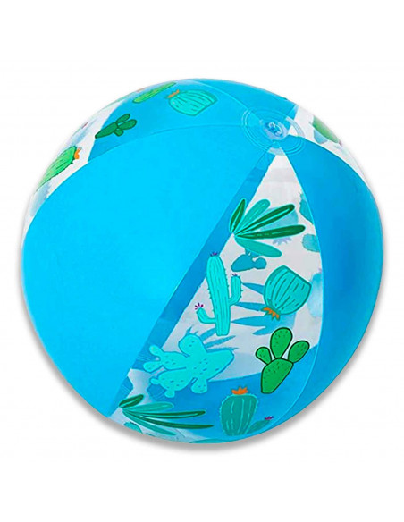 Tradineur - Pelota de playa hinchable con válvula de seguridad, vinilo, balón inflable de verano, Ø 51 cm, color aleatorio