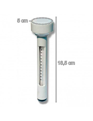 Tradineur -Termómetro para piscina, Incluye correa adjunta, Fahrenheit y Celsius, gradación de temperatura. 18,5 x 5 cm