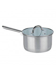 LifeStyle -  Cazo con tapa de cristal de acero inoxidable espeial inducción 1,4 litros