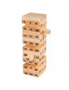 Tradineur - Juego de bloques de madera, 54 fichas numeradas, 4 dados, construcción de torre apilable, habilidad, familia, 15,8 x