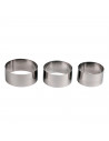 LifeStyle - Set de 3 aros de acero inox para emplatar de 10, 9, 8  cm de diámetro y 4,5 de alto especial para cocina y reposterí