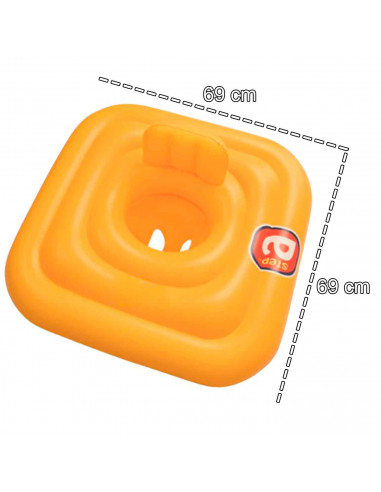 Tradineur - Flotador  infantil con asiento para bebés, incluye válvulas de seguridad, De 1 a 2 años,  69 x 69 cm