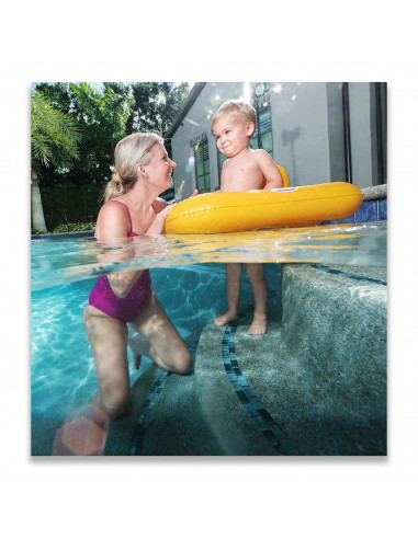 Tradineur - Flotador  infantil con asiento para bebés, incluye válvulas de seguridad, De 1 a 2 años,  69 x 69 cm