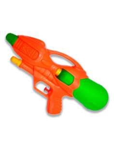 Tradineur - Pistola de agua a presión, incluye cámara para guardar agua y mira, Para mayores de 3 años, 15 x 29 x 6,5 cm, Color