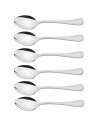Tradineur - Set de 6 cucharas para café de acero inoxidable, cucharillas clásicas para postre, helado, tarta, té, infusiones, 13
