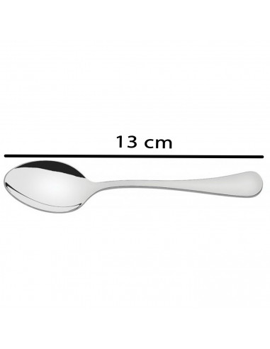 Tradineur - Set de 6 cucharas para café de acero inoxidable, cucharillas clásicas para postre, helado, tarta, té, infusiones, 13
