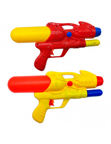 Tradineur - Pistolas de agua a presión, cámara para guardar agua, Para mayores de 3 años, 15 x 27 x 5,5 cm, Color Surtido.