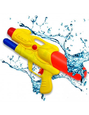 Tradineur - Pistolas de agua a presión, cámara para guardar agua, Para mayores de 3 años, 15 x 27 x 5,5 cm, Color Surtido.
