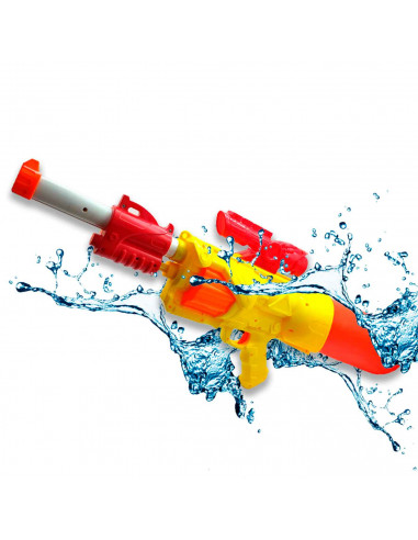 Tradineur - Pistolas de agua a presión de 76 cm, incluye cámara para guardar agua y mira, Para mayores de 3 años, 25,5 x 76 x 11