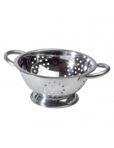 LifeStyle - Escurreverduras de acero inoxidable de 24 cm de diámetro y 12 cm de alto con pie. Escurridor de inox para comida, Es