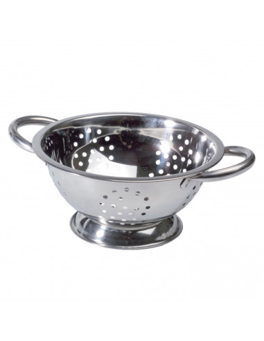 LifeStyle - Escurreverduras de acero inoxidable de 24 cm de diámetro y 12 cm de alto con pie. Escurridor de inox para comida, Es