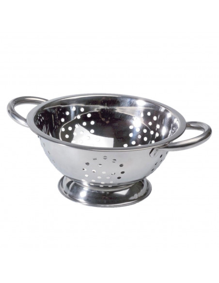 LifeStyle - Escurreverduras de acero inoxidable de 24 cm de diámetro y 12 cm de alto con pie. Escurridor de inox para comida, Es