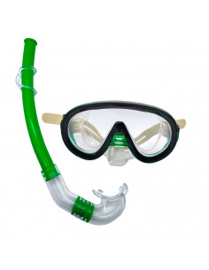 Tradineur - Set de gafas de buceo con tubo, Protección UV, Diseño estilo aviador, Fabricadas en PVC, Medida ajustable. Surtido