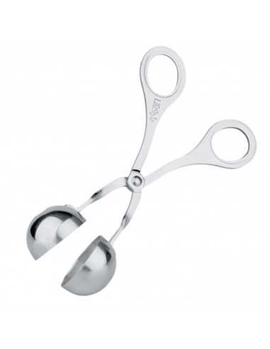 LifeStyle - Molde para albóndigas o croquetas de 4,7 cm de diámetro y de acero inoxidable. Pinza de inox en forma de bola para c