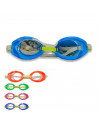 Tradineur - Gafas de buceo natación infantil, ligeras y versátiles, Fabricadas en PVC, Medida ajustable. Color Surtido. 4 x 15 c