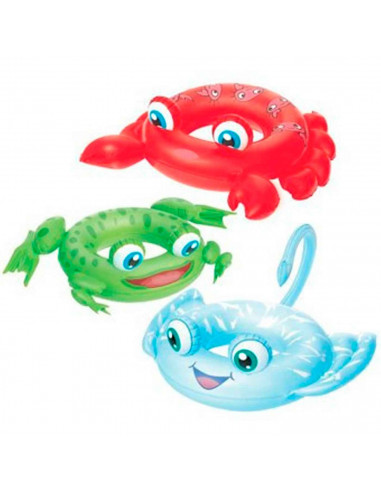 Tradineur - Flotador hinchable infantil con forma de animales, vinilo resistente, 3 modelos distintos, Modelo surtido. 86 x 69 c