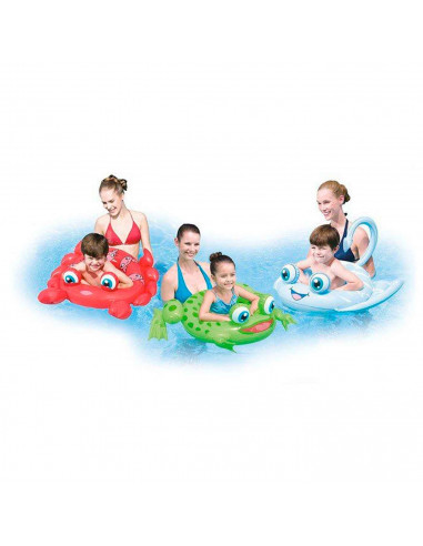 Tradineur - Flotador hinchable infantil con forma de animales, vinilo resistente, 3 modelos distintos, Modelo surtido. 86 x 69 c