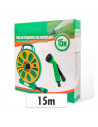 Tradineur - Manguera de riego enrollable con pistola y carrete porta manguera con asa, 7 funciones, regar jardín, labores agríco