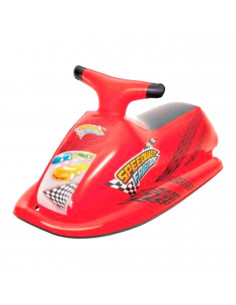 Tradineur - Flotador hinchable infantil con forma de moto de agua, vinilo resistente, valvula de seguridad. 89 x 46 cm.