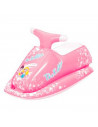 Tradineur - Flotador hinchable infantil con forma de moto de agua, vinilo resistente, valvula de seguridad. 89 x 46 cm.