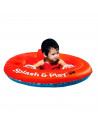 Tradineur - Flotador hinchable infantil para bebes, PVC resistente, 2 asas de agarre, Color rojo. Diámetro 69 cm.