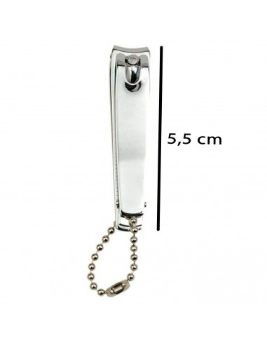 Tradineur - Cortaúñas para pedicura de acero inoxidable con lima, pinza clásica para cortar uñas de pies y manos, manicura, prof