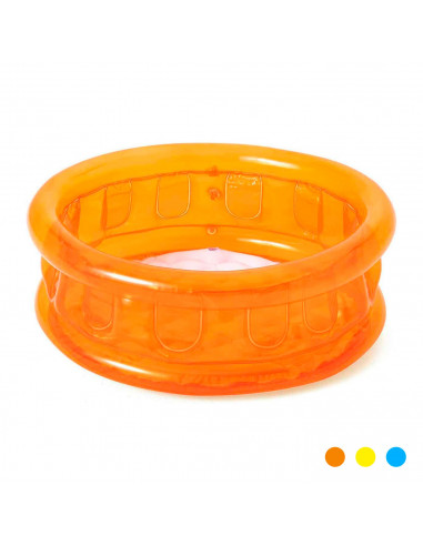 Tradineur - Piscina hinchable infantil, vinilo resistente, válvula de seguridad, 3 cámaras de aire, 64 x 25 cm, color aleatorio